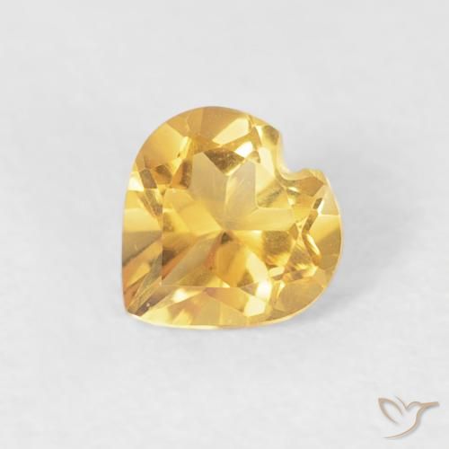 0.37ct Natürlicher Mittelgold Citrin, Herz, VVS-VS