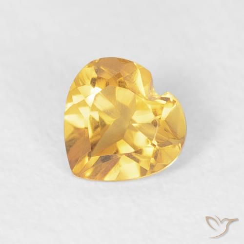 0.38ct Natürlicher Mittleres Gold Citrin, Herz, VVS
