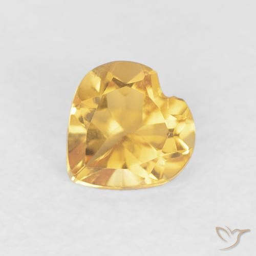 0.42ct Natürlicher Mittleres Gold Citrin, Herz, VVS