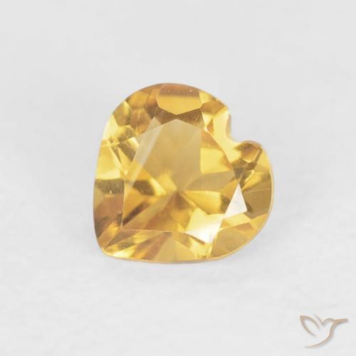 0.41ct Natürlicher Mittleres Gold Citrin, Herz, VVS