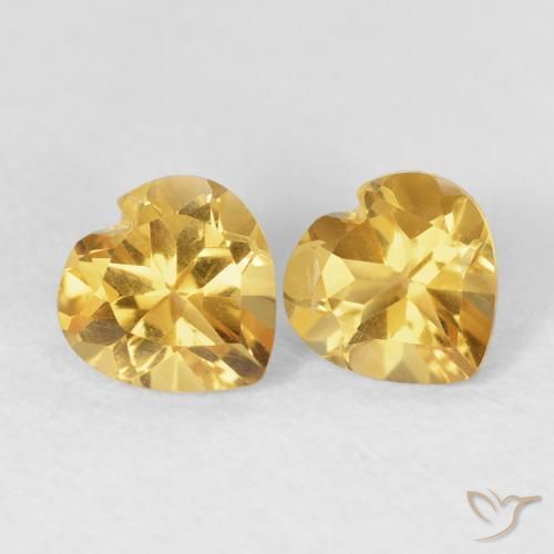 1.43ctw Natürlicher Golden Citrin, Herz, VVS-VS
