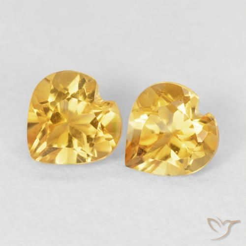 0.82ctw Natürlicher Golden Citrin, Herz, VVS-VS