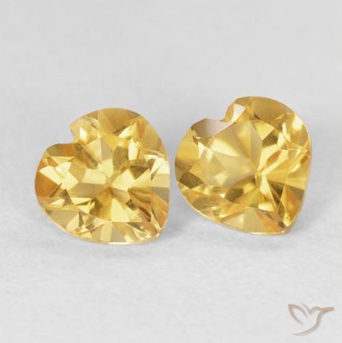 1.42ctw Natürlicher Golden Citrin, Herz, VVS-VS