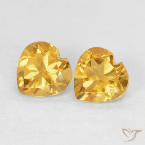 0.90ctw Natürlicher Golden Citrin, Herz, VVS-VS