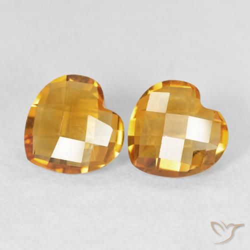 1.29ctw Natürlicher Mittel Orange-Gold Citrin, Herz, VVS-VS
