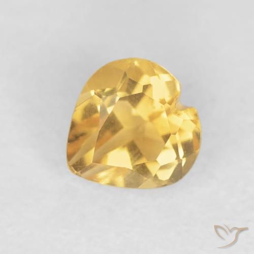 0.48ct Natürlicher Mittleres Gold Citrin, Herz, VVS