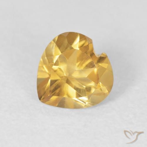 0.72ct Natürlicher Mittleres Gold Citrin, Herz, VVS