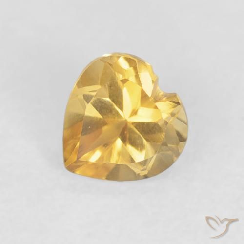 0.45ct Natürlicher Helles Gold Citrin, Herz, VVS