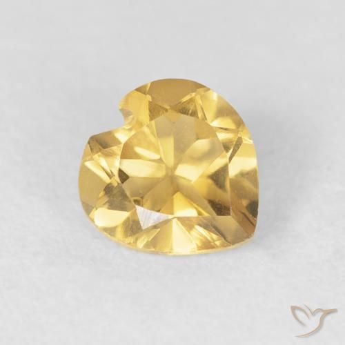 0.67ct Natürlicher Tiefes Gold Citrin, Herz, VVS