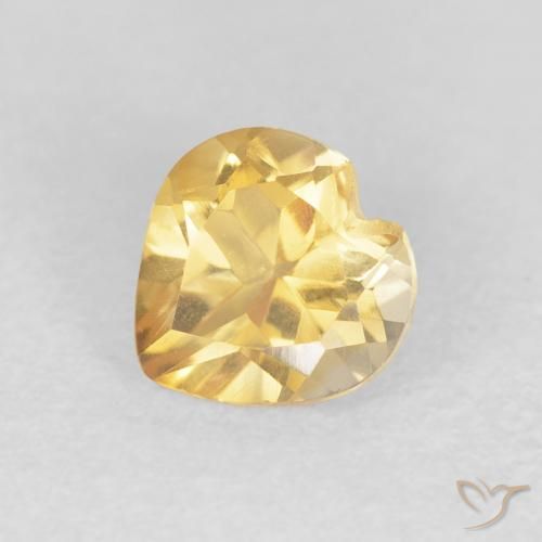 0.74ct Natürlicher Helles Gold Citrin, Herz, VVS