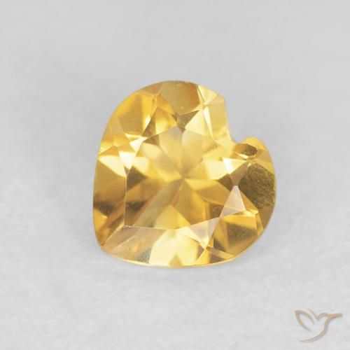 0.60ct Natürlicher Helles Gold Citrin, Herz, VVS