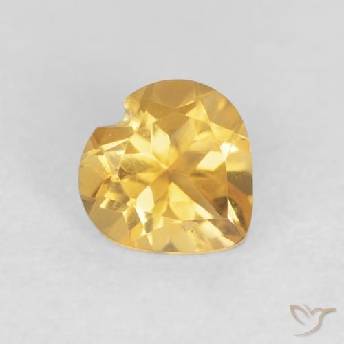 0.73ct Natürlicher Helles Gold Citrin, Herz, VVS