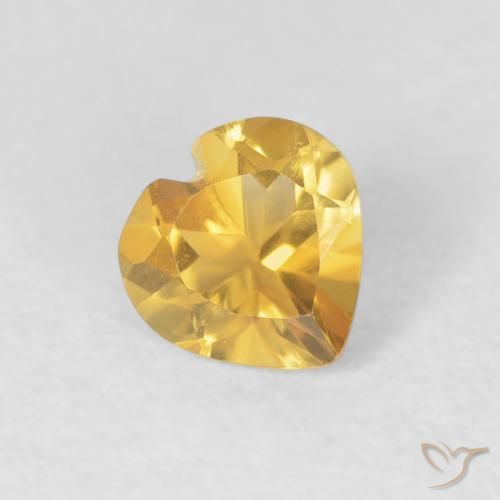 0.64ct Natürlicher Mittleres Gold Citrin, Herz, VVS