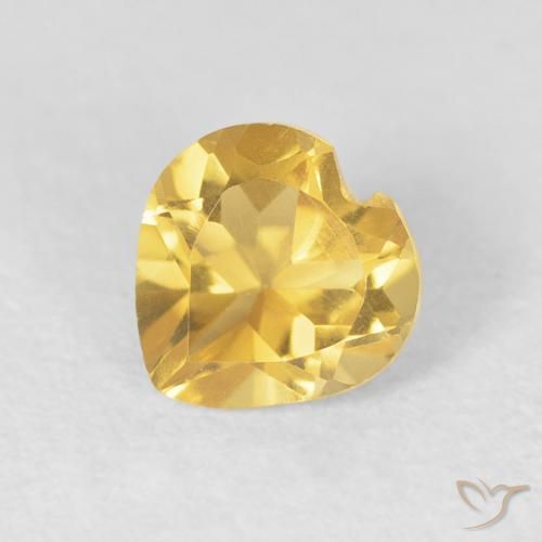 0.81ct Natürlicher Helles Gold Citrin, Herz, VVS