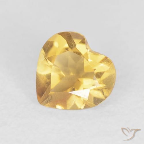 0.60ct Natürlicher Golden Citrin, Herz, VS