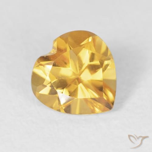 0.70ct Natürlicher Mittleres Gold Citrin, Herz, VVS