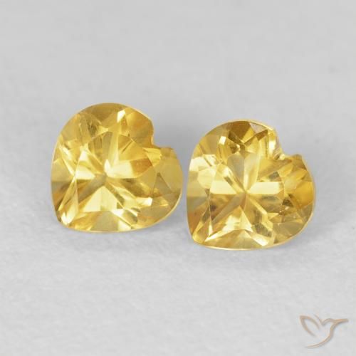 0.96ctw Natürlicher gold-orange Citrin, Herz, VVS-VS