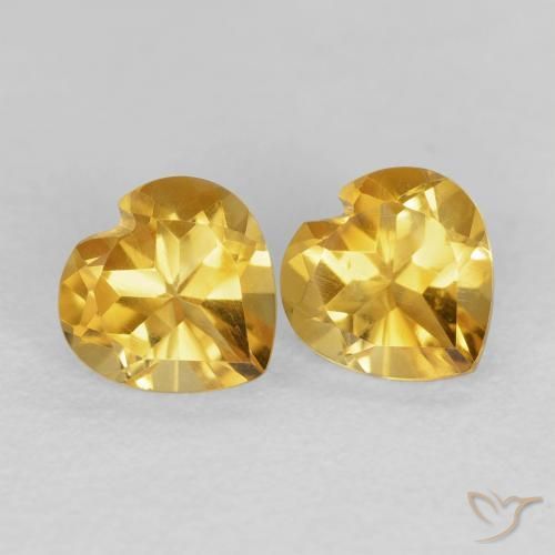 1.55 ct natürliche Tiefes Gold Citrin-Edelsteine, Herz, VVS-VS