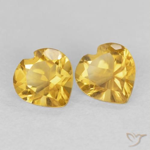 1.47 ct natürliche Tiefes Gold Citrin-Edelsteine, Herz, VVS-VS