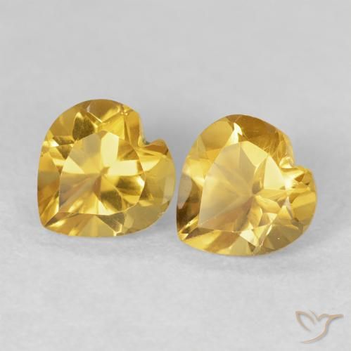 1.52 ct natürliche Tiefes Gold Citrin-Edelsteine, Herz, VVS-VS