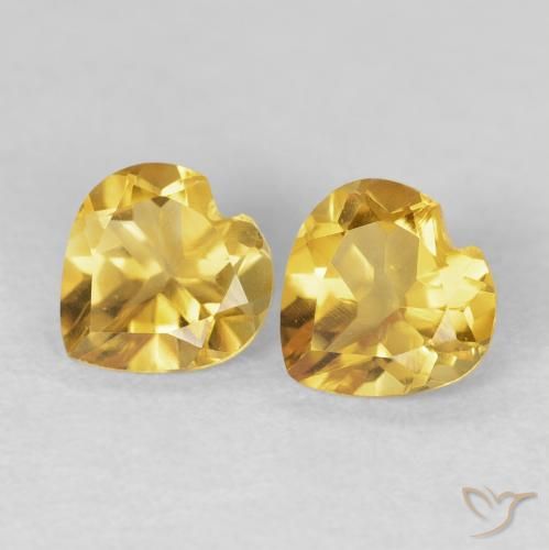 1.30ctw Natürlicher Golden Citrin, Herz, VVS-VS