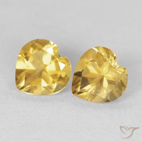 1.47ctw Natürlicher Golden Citrin, Herz, VVS-VS