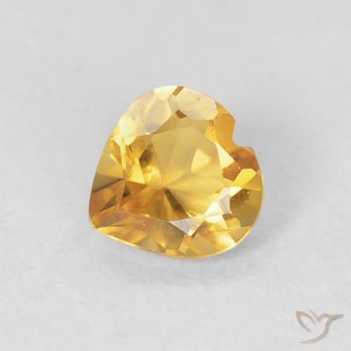 0.42ct Natürlicher Mittleres Gold Citrin, Herz, VVS