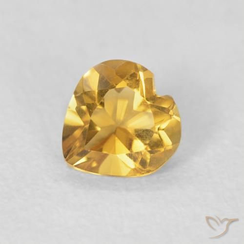0.42ct Natürlicher Tiefes Gold Citrin, Herz, VVS