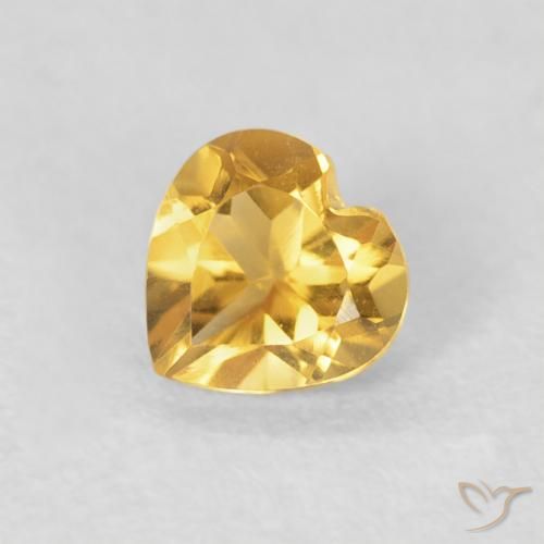 0.43ct Natürlicher Helles Gold Citrin, Herz, VVS