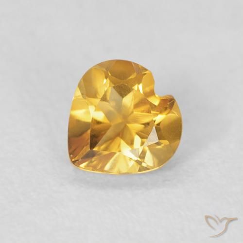 0.38ct Natürlicher gold-orange Citrin, Herz, VVS