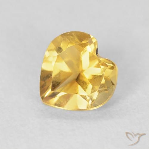0.72ct Natürlicher Tiefes Gold Citrin, Herz, VVS-VS, Photo A