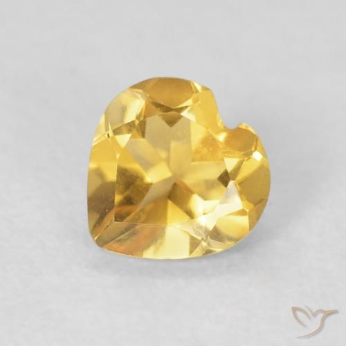 0.67ct Natürlicher Helles Gold Citrin, Herz, VVS-VS