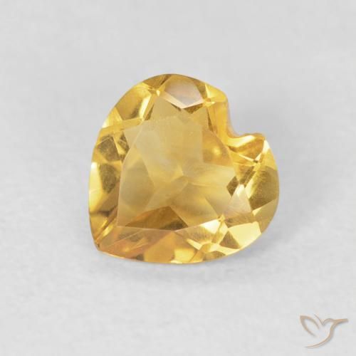 0.62ct Natürlicher Tiefes Gold Citrin, Herz, VVS-VS