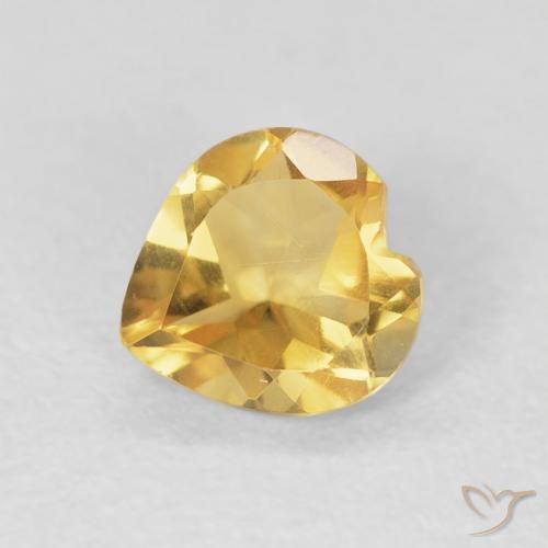 0.64ct Natürlicher Medium Light-Golden Citrin, Herz, VVS-VS
