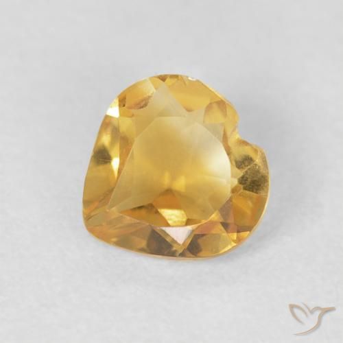 0.66ct Natürlicher gold-orange Citrin, Herz, VVS-VS
