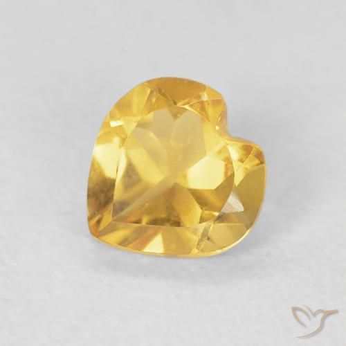 0.61ct Natürlicher Mittleres Gold Citrin, Herz, VVS-VS