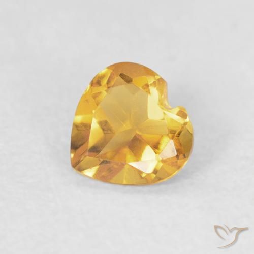 0.39ct Natürlicher Helles Gold Citrin, Herz, VVS-VS