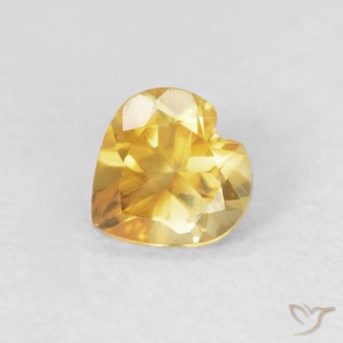 0.38ct Natürlicher Mittelgold Citrin, Herz, VVS-VS