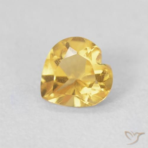 0.42ct Natürlicher gold-orange Citrin, Herz, VVS-VS
