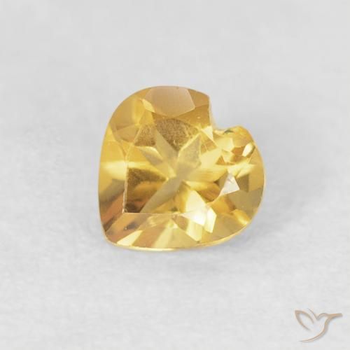 0.39ct Natürlicher Mittelgold Citrin, Herz, VVS-VS
