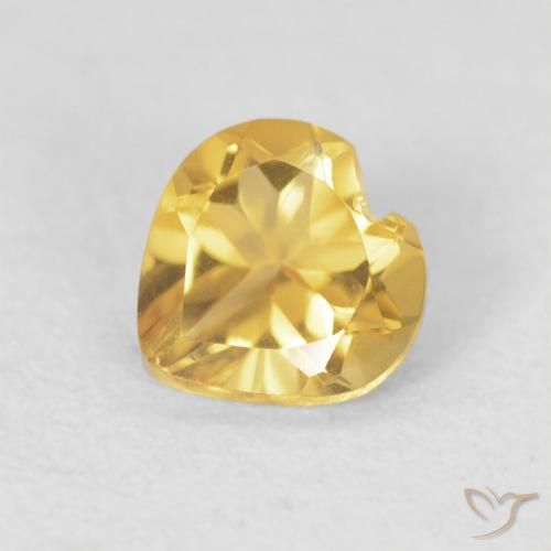 0.64ct Natürlicher Mittelgold Citrin, Herz, VVS-VS