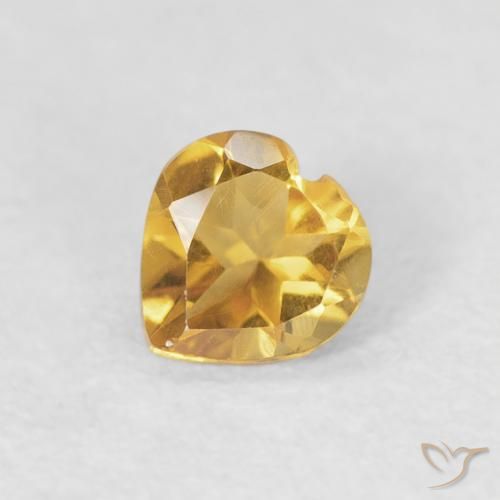0.34ct Natürlicher Golden Citrin, Herz, VVS-VS