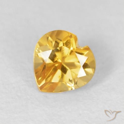 0.56ct Natürlicher Golden Citrin, Herz, VVS