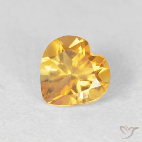 0.41ct Natürlicher Dunkelgolden Citrin, Herz, VVS