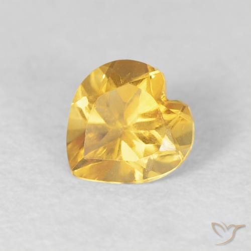 0.42ct Natürlicher Mittelgold Citrin, Herz, VVS