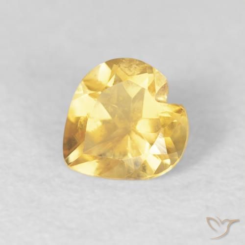 0.43ct Natürlicher Helles Gold-Gelb Citrin, Herz, VVS