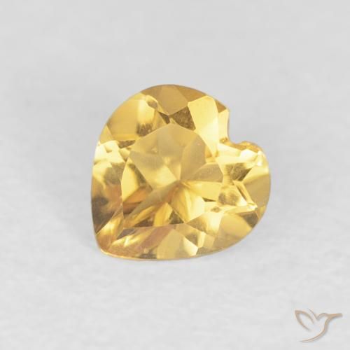 0.42ct Natürlicher hellgelb Citrin, Herz, VVS