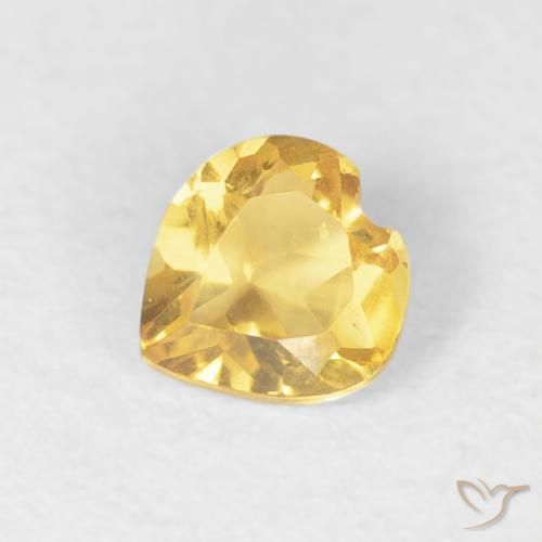 0.34ct Natürlicher Hell Gold Citrin, Herz, VVS