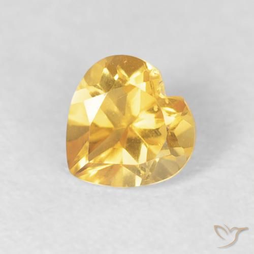 0.45ct Natürlicher Hell Gold Citrin, Herz, VVS