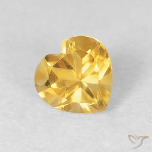 0.46ct Natürlicher Mittelgold Citrin, Herz, VVS